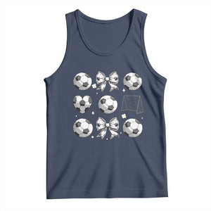 Game Day Coquette Aesthetic Tank Top Soccer Mom Gifts TS12 Navy Print Your Wear