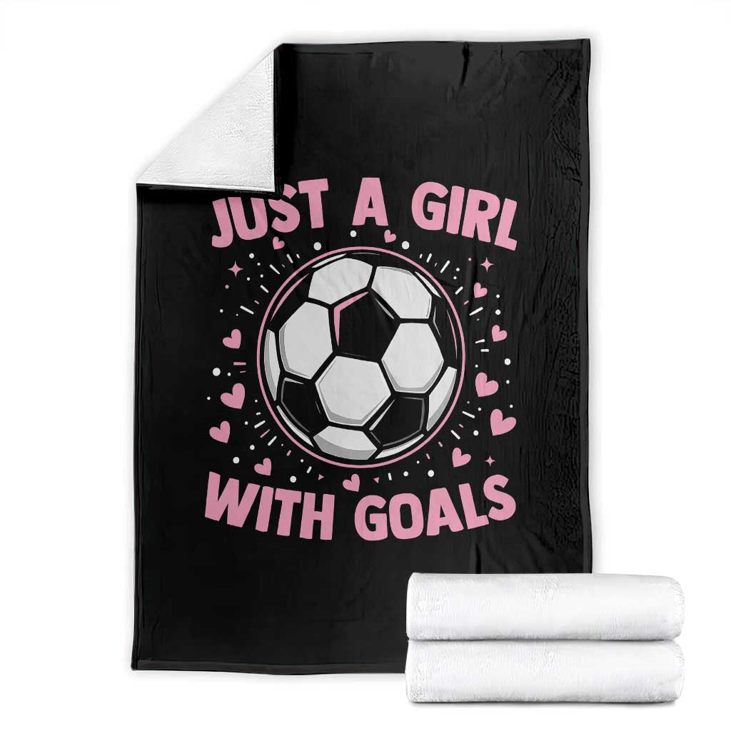 Just A Girl With Goals Throw Blanket Soccer Player Girl TS12 Black Print Your Wear