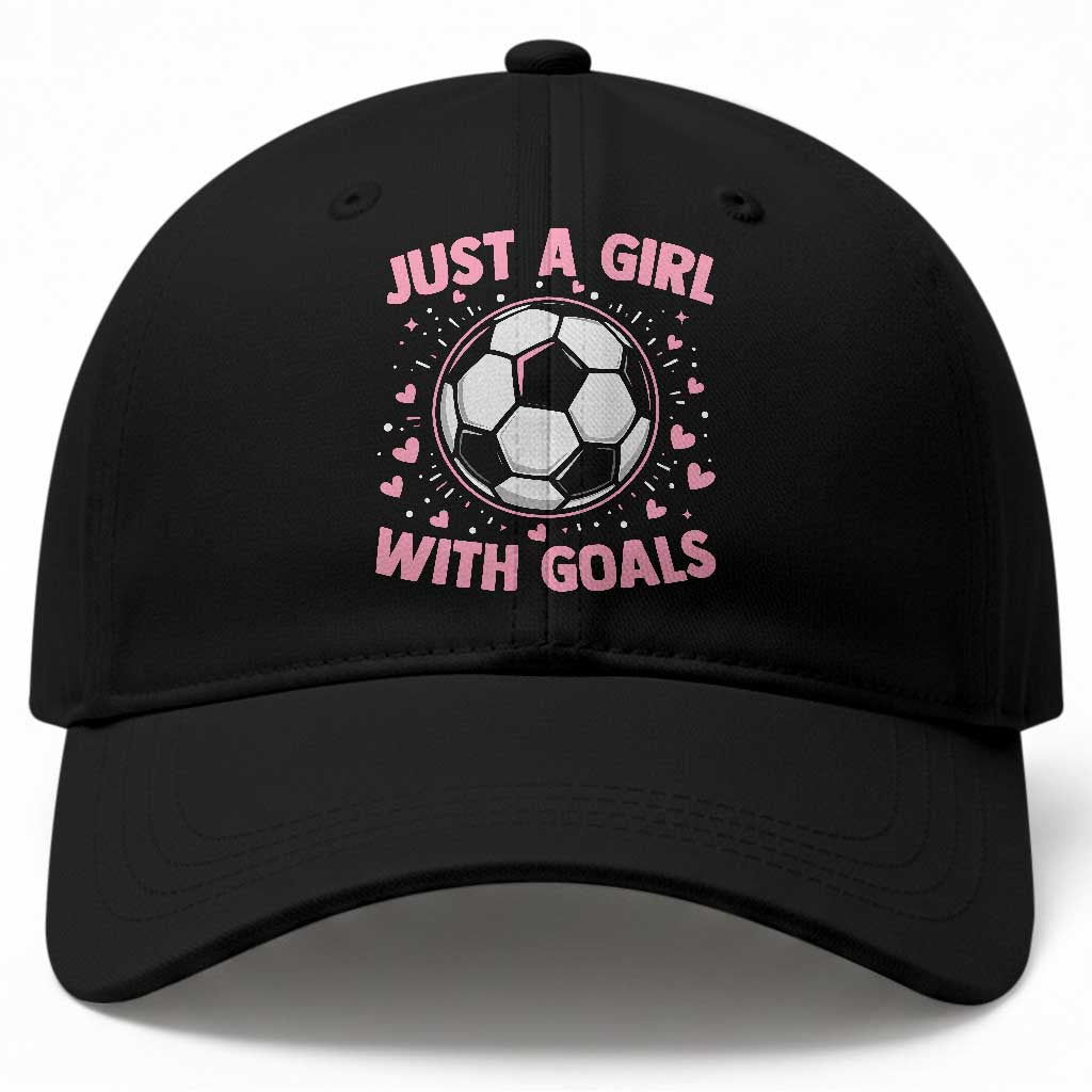 Just A Girl With Goals Baseball Cap Soccer Player Girl TS12 Print Your Wear