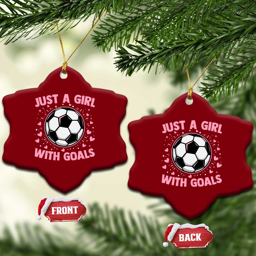 Just A Girl With Goals Ceramic Ornament Soccer Player Girl TS12 Print Your Wear