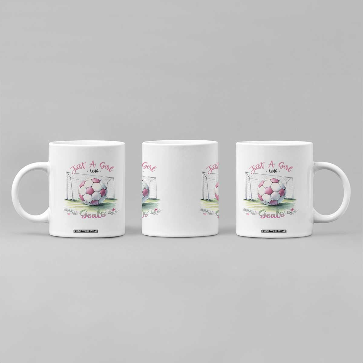 Just A Girl With Goals Coffee Mug Soccer Gift For Her TS12 Print Your Wear