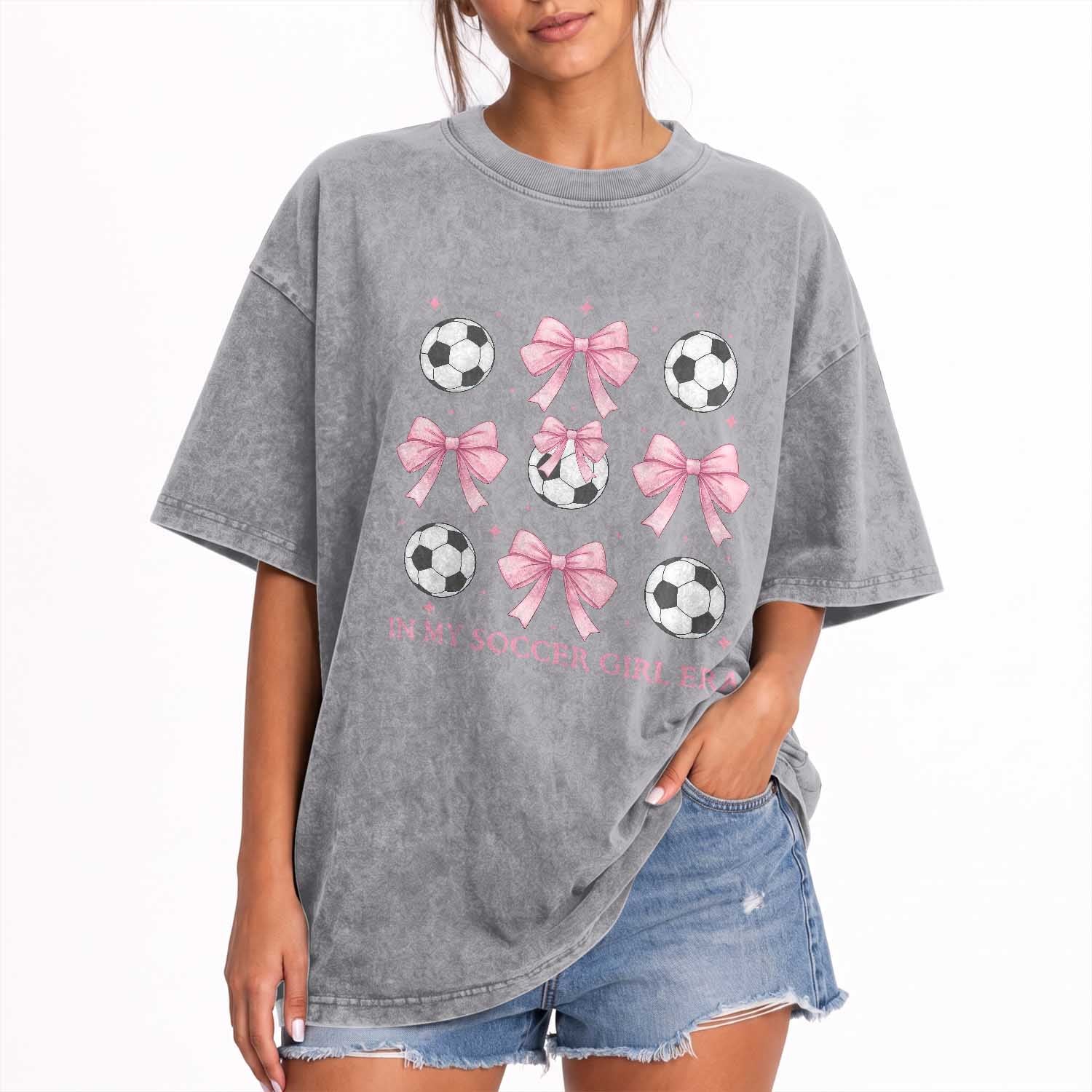 In My Soccer Girl Era Washed Cotton T-Shirt Funny Football Fan