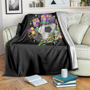 Mardi Gras Soccer Ball Throw Blanket Funny Soccer Player Gift TS12 Print Your Wear