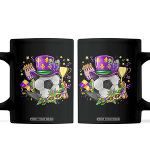 Mardi Gras Soccer Ball Coffee Mug Funny Soccer Player Gift TS12 Black Print Your Wear