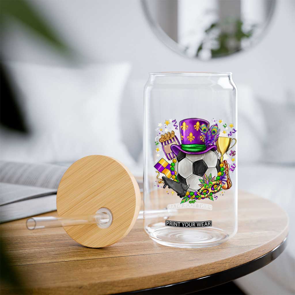 Mardi Gras Soccer Ball Glass Can Funny Soccer Player Gift TS12 Print Your Wear