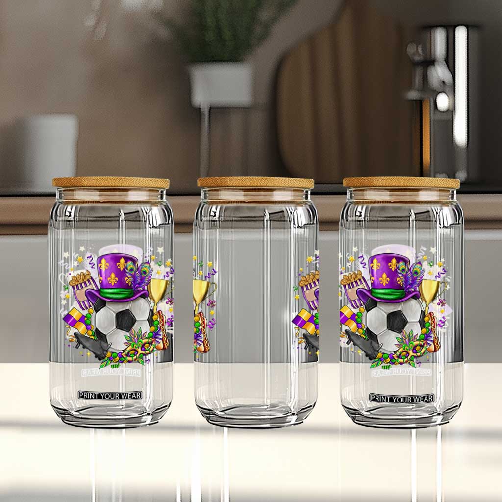 Mardi Gras Soccer Ball Glass Can Funny Soccer Player Gift TS12 Print Your Wear