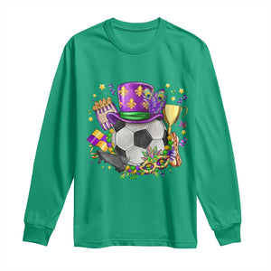 Mardi Gras Soccer Ball Long Sleeve Shirt Funny Soccer Player Gift TS12 Irish Green Print Your Wear