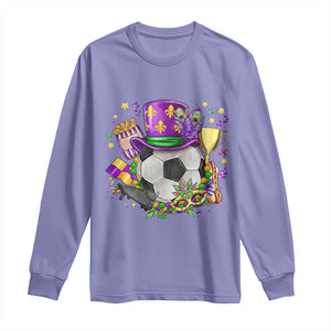 Mardi Gras Soccer Ball Long Sleeve Shirt Funny Soccer Player Gift TS12 Violet Print Your Wear