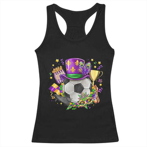 Mardi Gras Soccer Ball Racerback Tank Top Funny Soccer Player Gift TS12 Black Print Your Wear