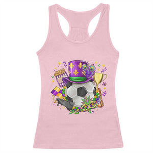 Mardi Gras Soccer Ball Racerback Tank Top Funny Soccer Player Gift TS12 Light Pink Print Your Wear