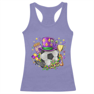 Mardi Gras Soccer Ball Racerback Tank Top Funny Soccer Player Gift TS12 Violet Print Your Wear