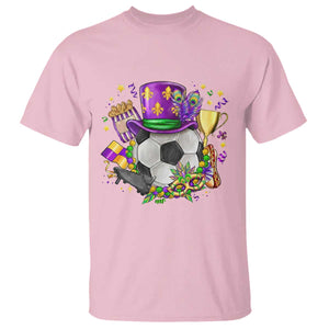 Mardi Gras Soccer Ball T Shirt Funny Soccer Player Gift TS12 Light Pink Print Your Wear