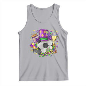 Mardi Gras Soccer Ball Tank Top Funny Soccer Player Gift TS12 Athletic Heather Print Your Wear