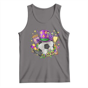 Mardi Gras Soccer Ball Tank Top Funny Soccer Player Gift TS12 Deep Heather Print Your Wear