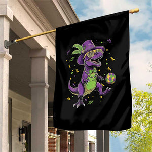 Funny Mardi Gras Dinosaur Playing Soccer Garden Flag TS12 Print Your Wear