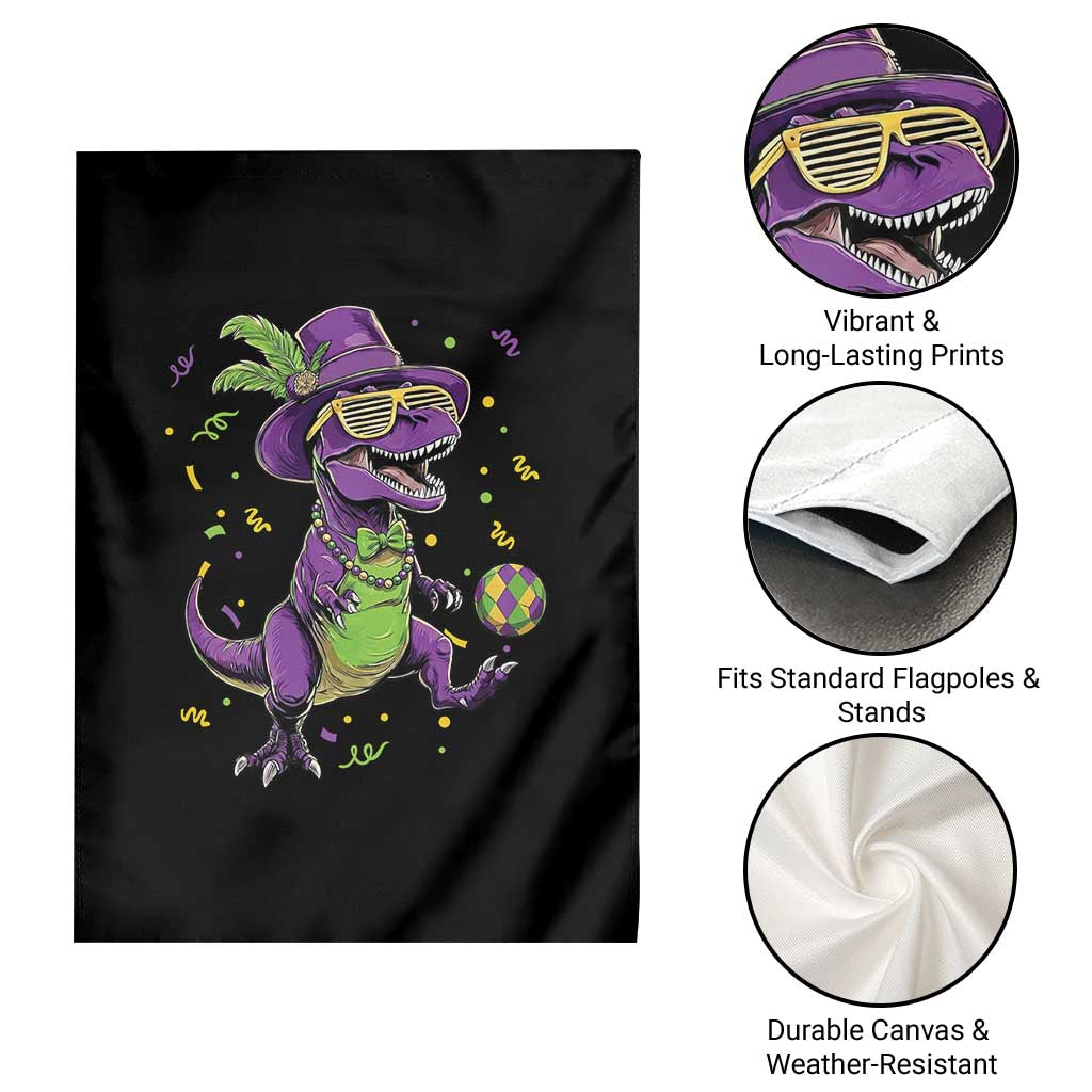 Funny Mardi Gras Dinosaur Playing Soccer Garden Flag TS12 Print Your Wear