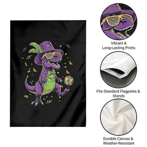 Funny Mardi Gras Dinosaur Playing Soccer Garden Flag TS12 Print Your Wear