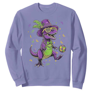 Funny Mardi Gras Dinosaur Playing Soccer Sweatshirt TS12 Violet Print Your Wear