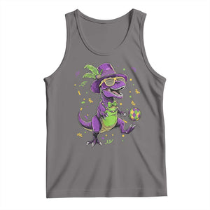 Funny Mardi Gras Dinosaur Playing Soccer Tank Top TS12 Deep Heather Print Your Wear