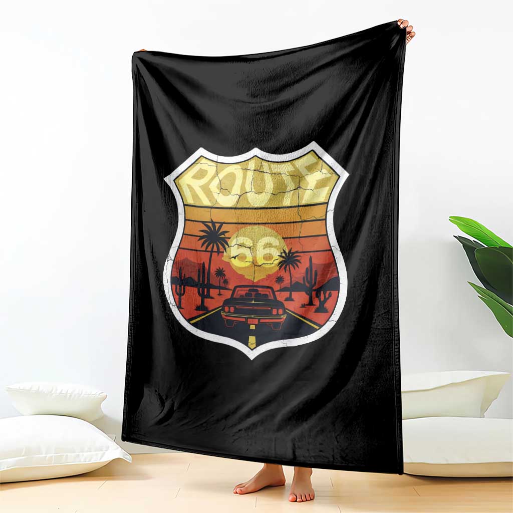 Retro Route Highway 66 Throw Blanket Vintage Americana Road Trip TS12 Print Your Wear