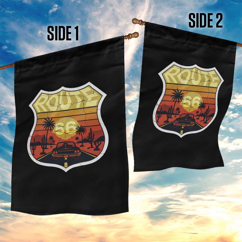 Retro Route Highway 66 Garden Flag Vintage Americana Road Trip TS12 Print Your Wear
