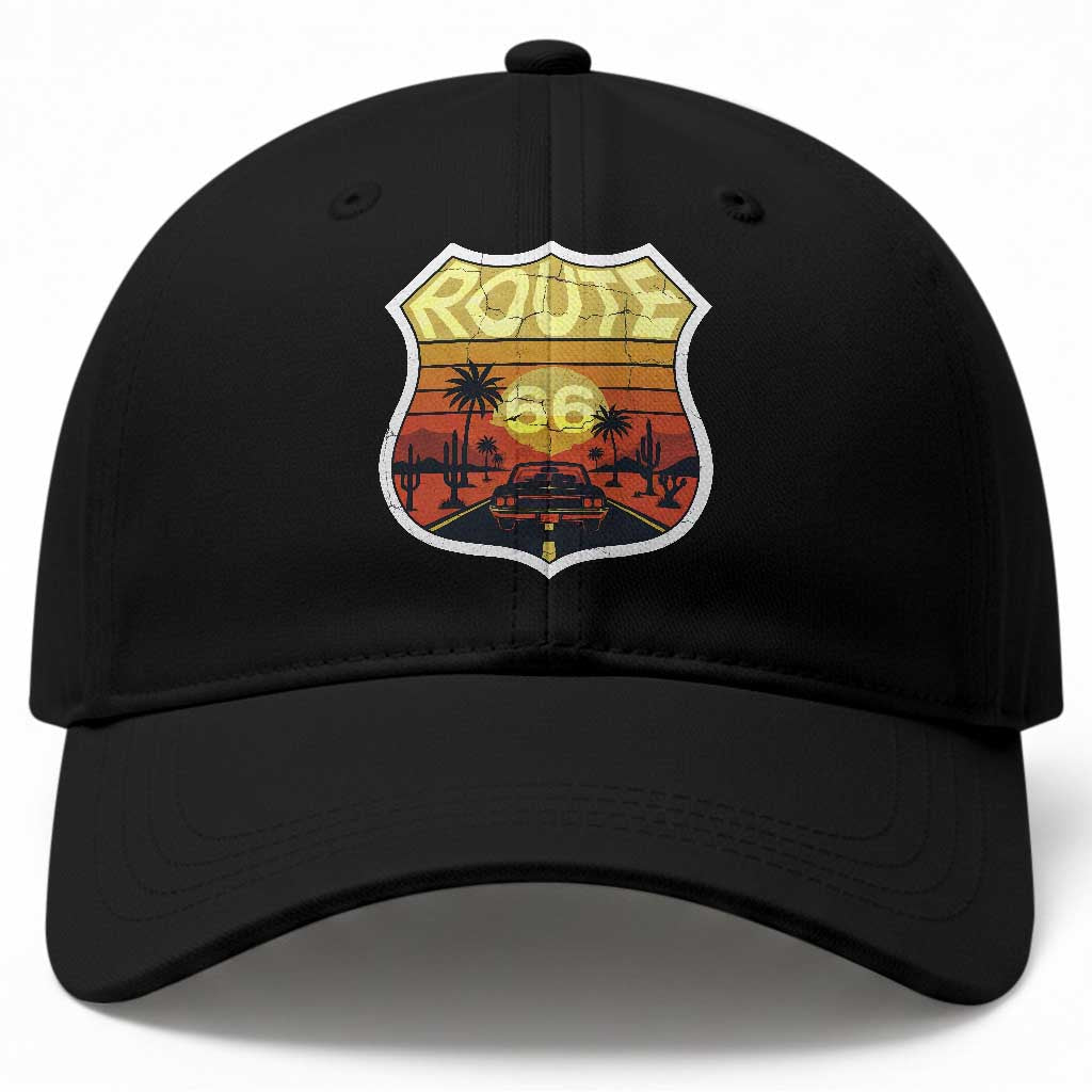Retro Route Highway 66 Baseball Cap Vintage Americana Road Trip TS12 Print Your Wear