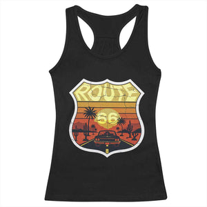 Retro Route Highway 66 Racerback Tank Top Vintage Americana Road Trip TS12 Black Print Your Wear