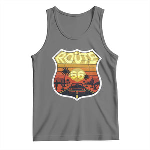 Retro Route Highway 66 Tank Top Vintage Americana Road Trip TS12 Black Heather Print Your Wear