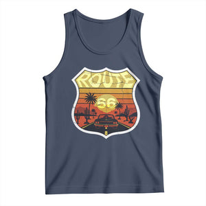 Retro Route Highway 66 Tank Top Vintage Americana Road Trip TS12 Navy Print Your Wear