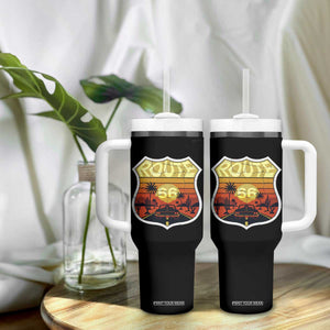 Retro Route Highway 66 Tumbler With Handle Vintage Americana Road Trip TS12 Print Your Wear