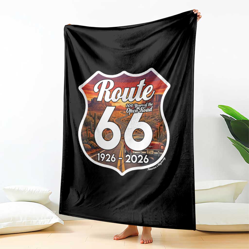 Route Highway 66 Centennial Throw Blanket Vintage Distressed Americas Highway TS12 Print Your Wear