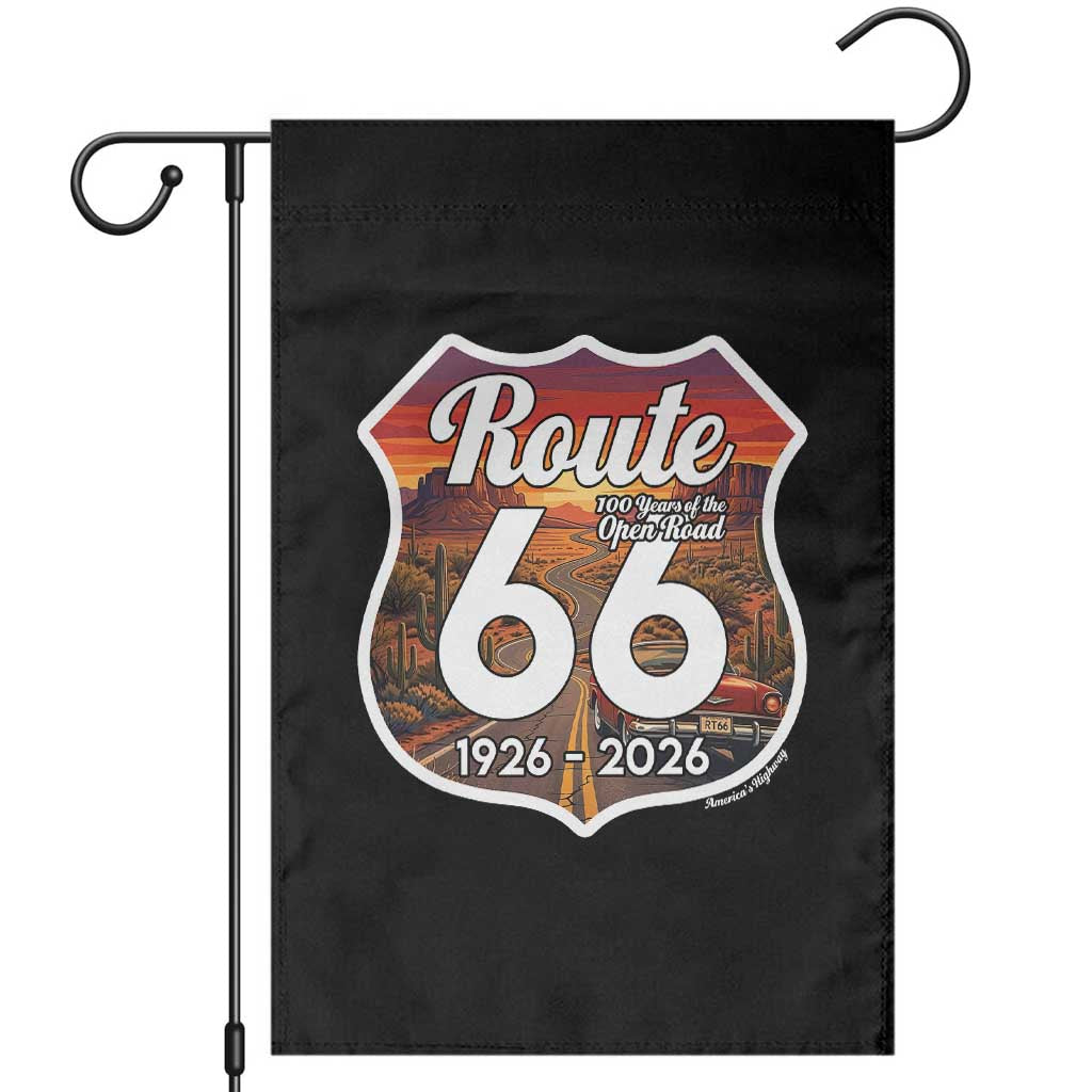 Route Highway 66 Centennial Garden Flag Vintage Distressed Americas Highway TS12 Black Print Your Wear