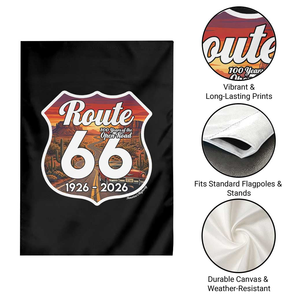 Route Highway 66 Centennial Garden Flag Vintage Distressed Americas Highway TS12 Print Your Wear