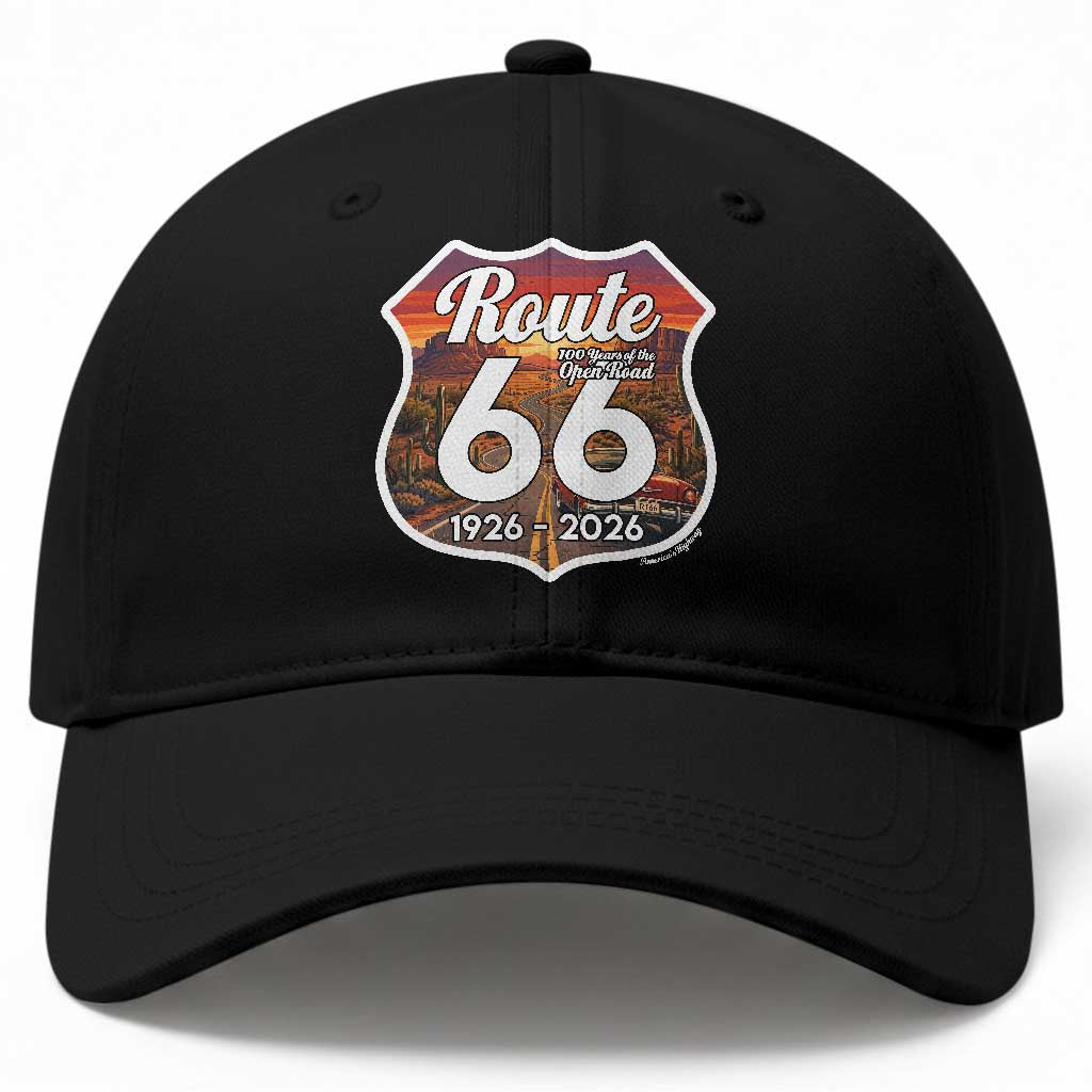 Route Highway 66 Centennial Baseball Cap Vintage Distressed Americas Highway TS12 Print Your Wear