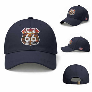 Route Highway 66 Centennial Baseball Cap Vintage Distressed Americas Highway TS12 Baseball Cap Universal Fit Navy Print Your Wear