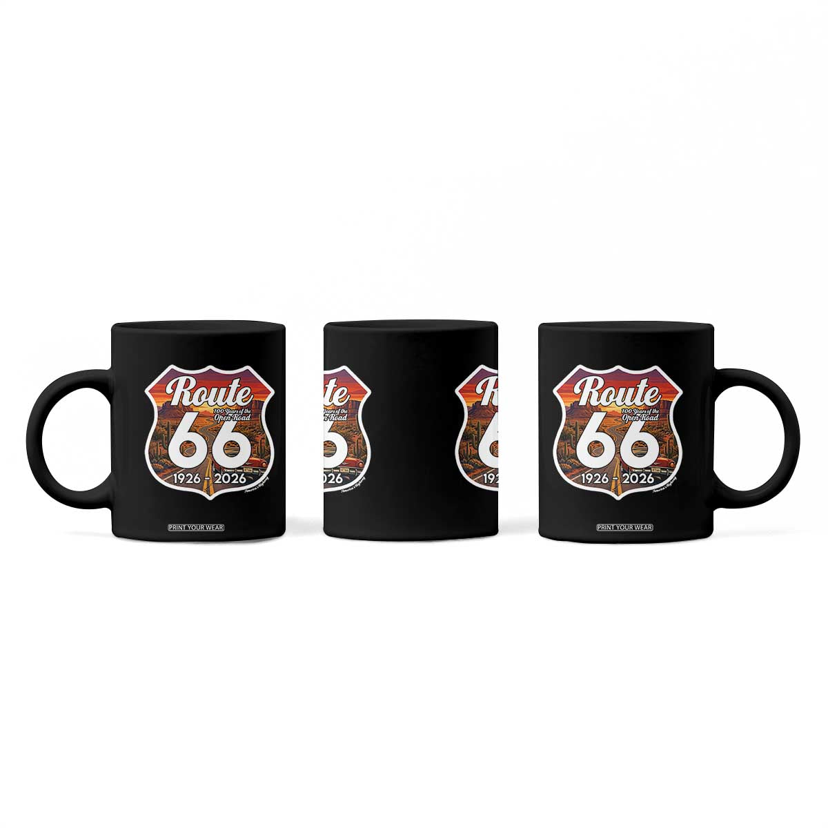Route Highway 66 Centennial Coffee Mug Vintage Distressed Americas Highway TS12 Print Your Wear