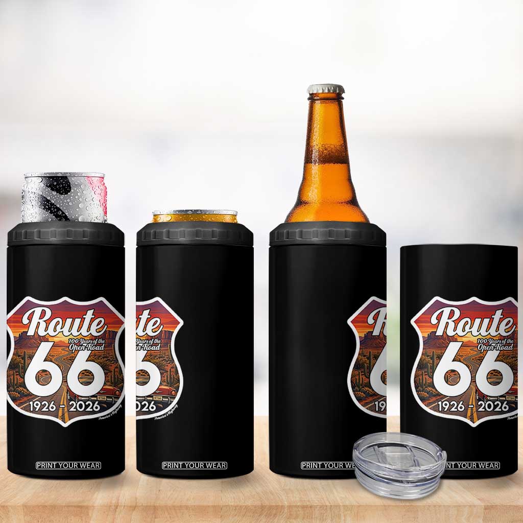 Route Highway 66 Centennial 4 in 1 Can Cooler Tumbler Vintage Distressed Americas Highway TS12 Print Your Wear