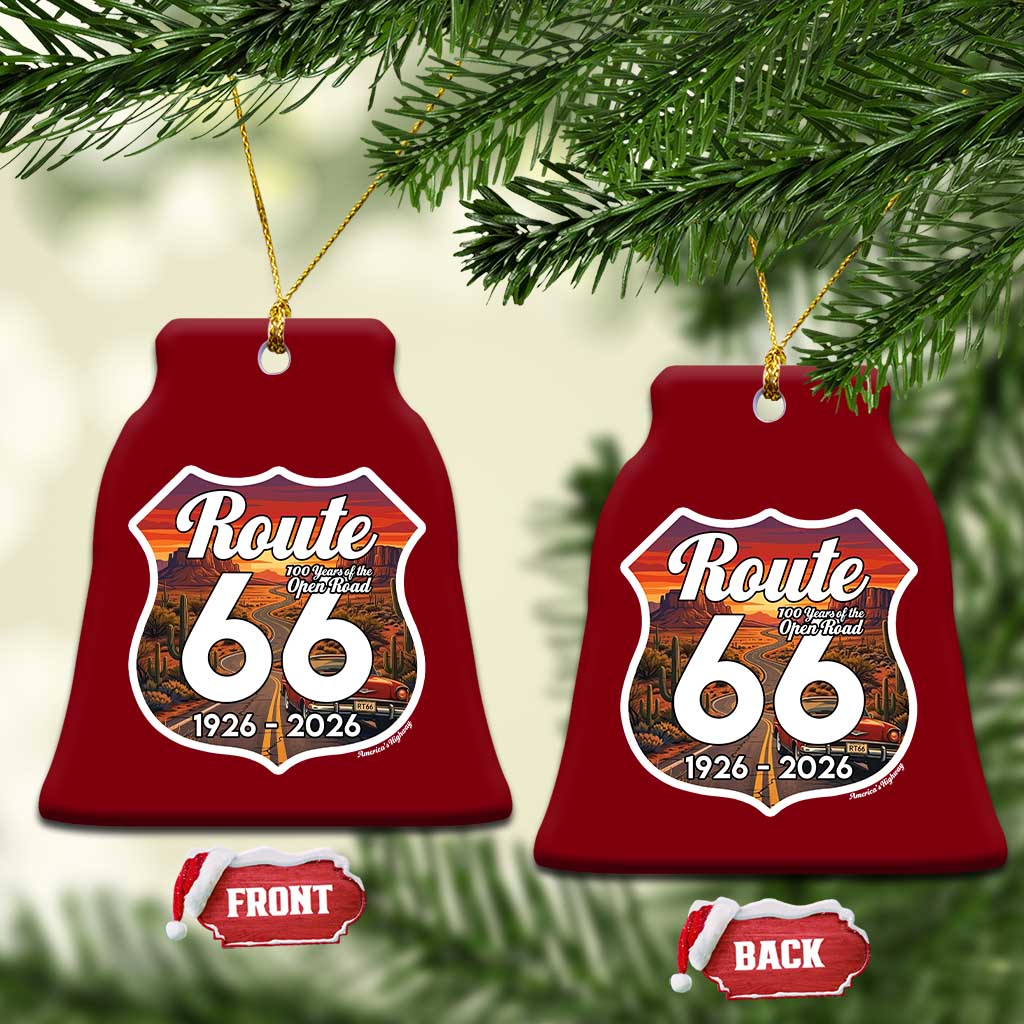 Route Highway 66 Centennial Ceramic Ornament Vintage Distressed Americas Highway TS12 Print Your Wear