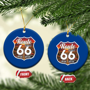 Route Highway 66 Centennial Ceramic Ornament Vintage Distressed Americas Highway TS12 1pc Blue Print Your Wear