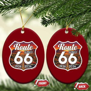 Route Highway 66 Centennial Ceramic Ornament Vintage Distressed Americas Highway TS12 Print Your Wear