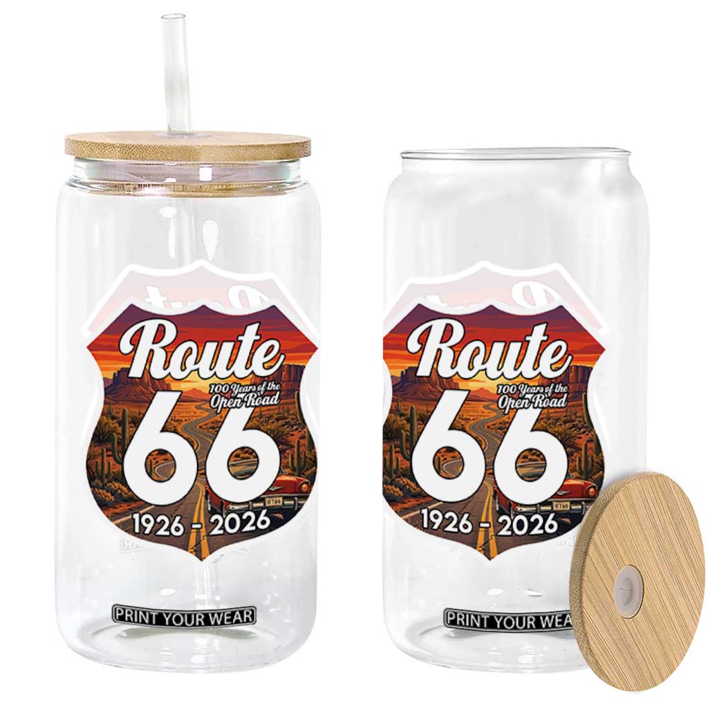 Route Highway 66 Centennial Glass Can Vintage Distressed Americas Highway TS12 Print Your Wear