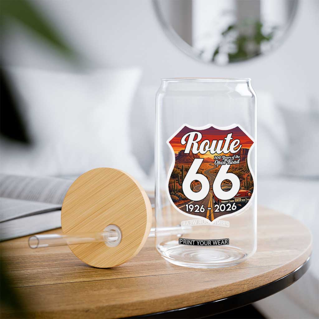 Route Highway 66 Centennial Glass Can Vintage Distressed Americas Highway TS12 Print Your Wear
