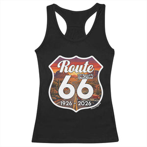 Route Highway 66 Centennial Racerback Tank Top Vintage Distressed Americas Highway TS12 Black Print Your Wear