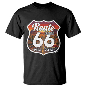 Route Highway 66 Centennial T Shirt Vintage Distressed Americas Highway TS12 Black Print Your Wear