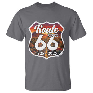 Route Highway 66 Centennial T Shirt Vintage Distressed Americas Highway TS12 Charcoal Print Your Wear
