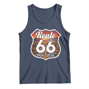 Route Highway 66 Centennial Tank Top Vintage Distressed Americas Highway TS12 Navy Print Your Wear