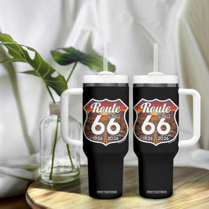Route Highway 66 Centennial Tumbler With Handle Vintage Distressed Americas Highway TS12 Print Your Wear