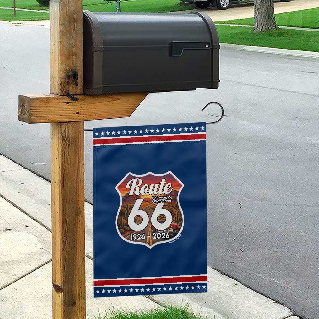Route Highway 66 Centennial Garden Flag Vintage Distressed Americas Highway TS12 Classic Blue Red Print Your Wear