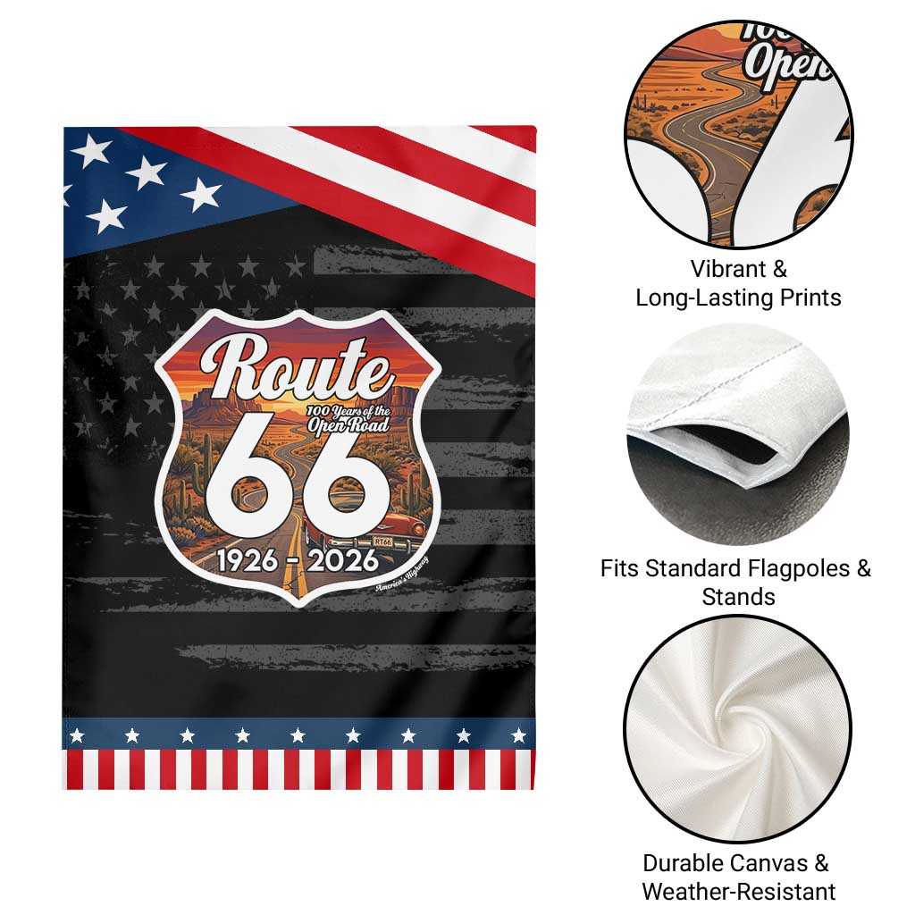 Route Highway 66 Centennial Garden Flag Vintage Distressed Americas Highway TS12 Print Your Wear