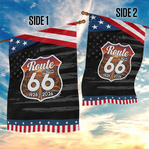 Route Highway 66 Centennial Garden Flag Vintage Distressed Americas Highway TS12 Print Your Wear